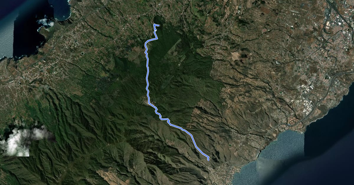 Маршрут Camino de Candelaria de Tacoronte-El Sauzal на спутниковом снимке
