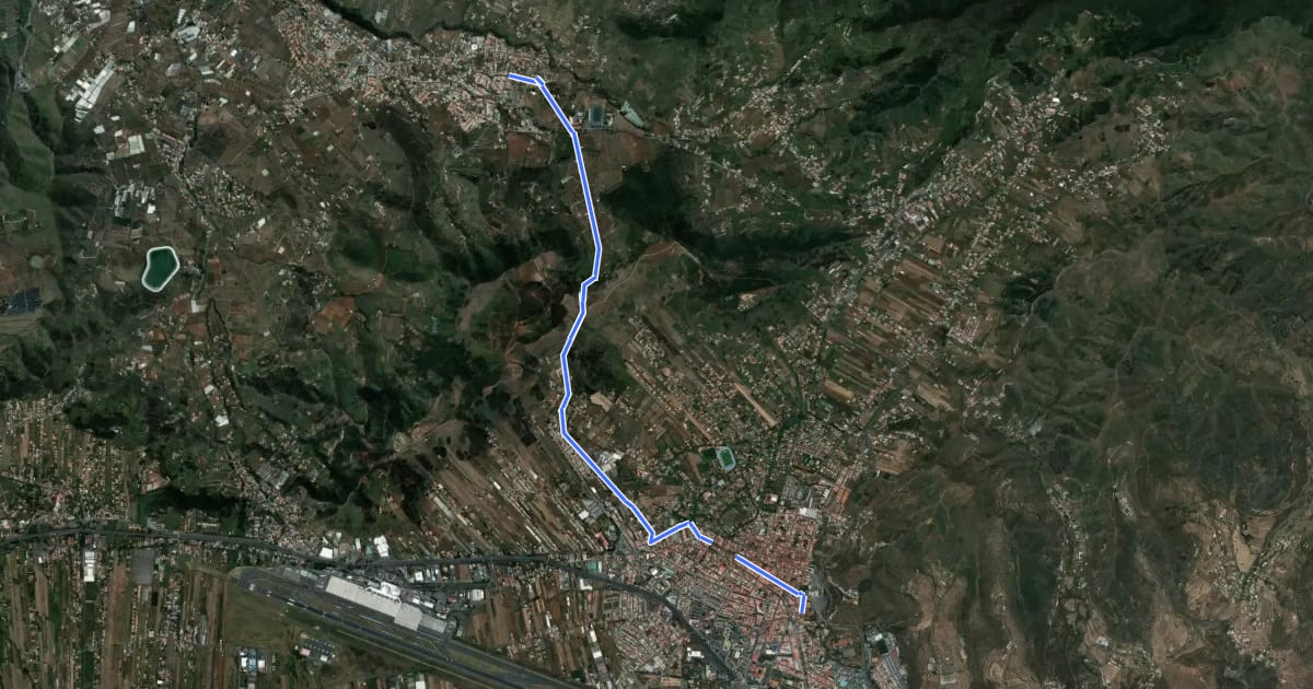Маршрут Camino de Candelaria de Tegueste на спутниковом снимке