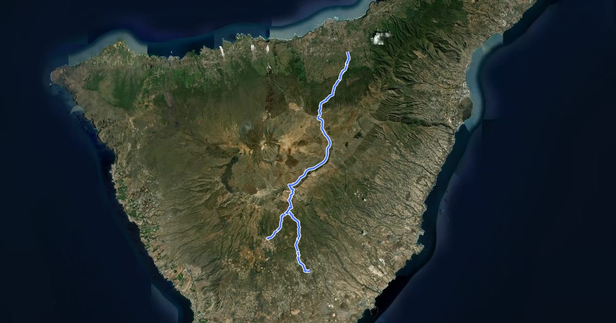 Маршрут Camino de Chasna на спутниковом снимке
