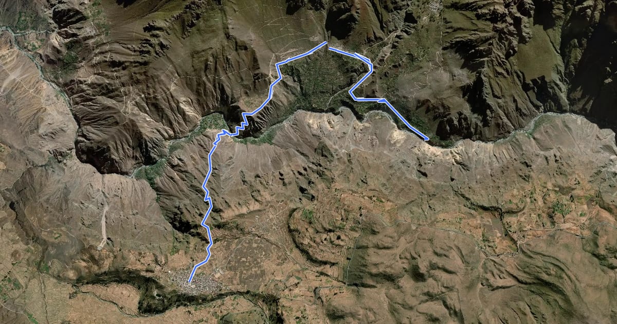 Маршрут Camino de Colca на спутниковом снимке