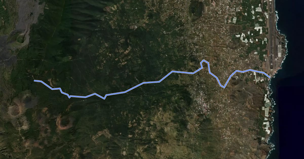 Маршрут Camino de La Faya на спутниковом снимке