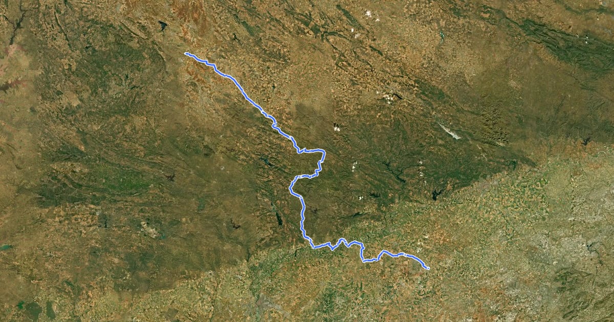 Маршрут Camino de la Frontera на спутниковом снимке