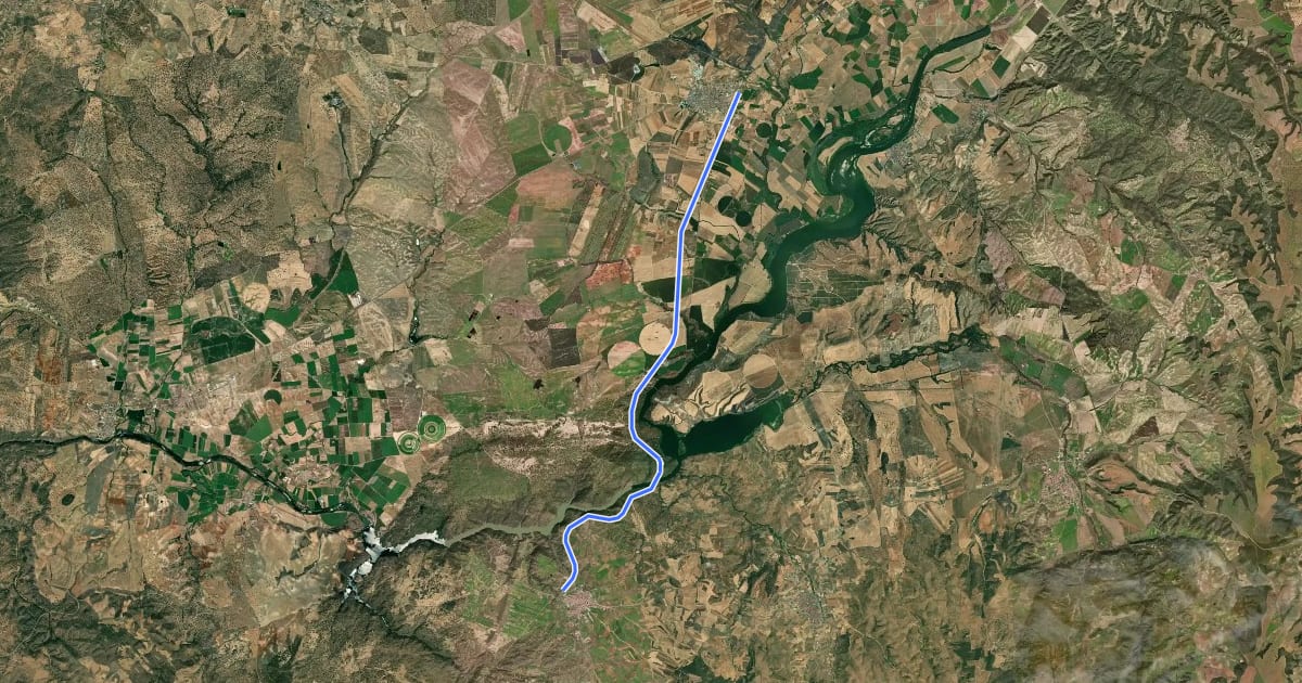 Маршрут Camino de la Jara - Etapa 1 на спутниковом снимке