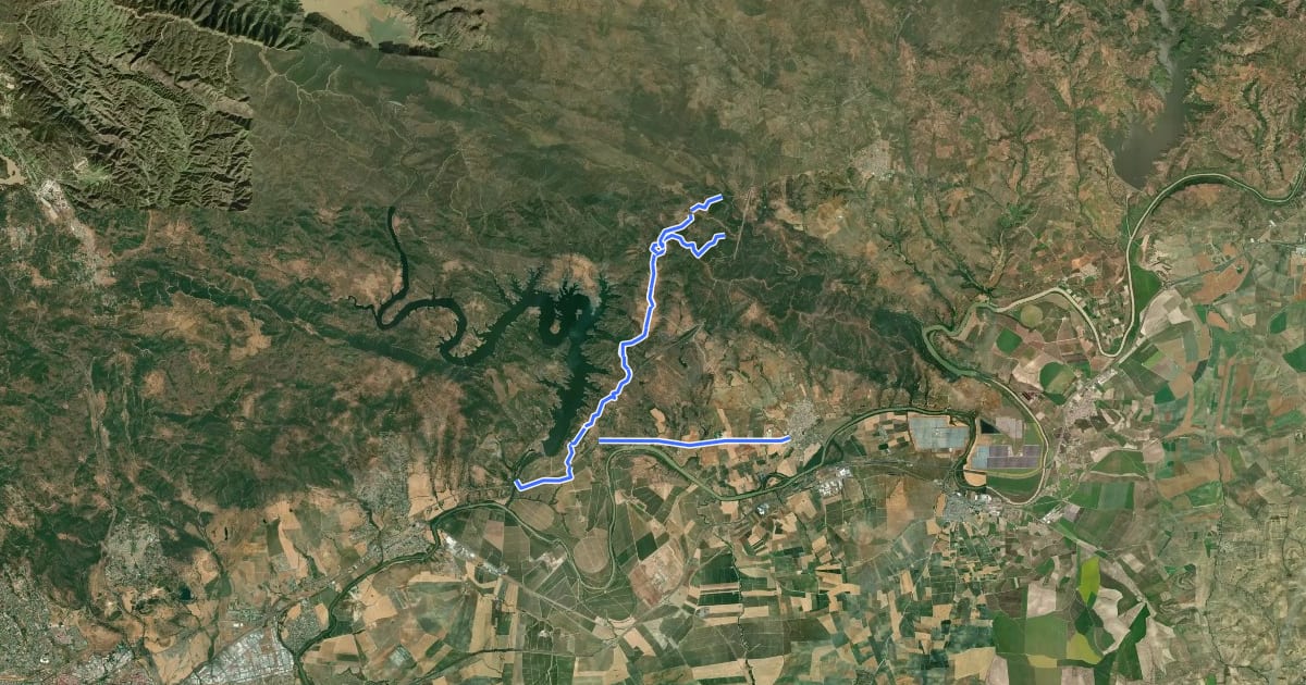 Маршрут Camino de la Plata на спутниковом снимке