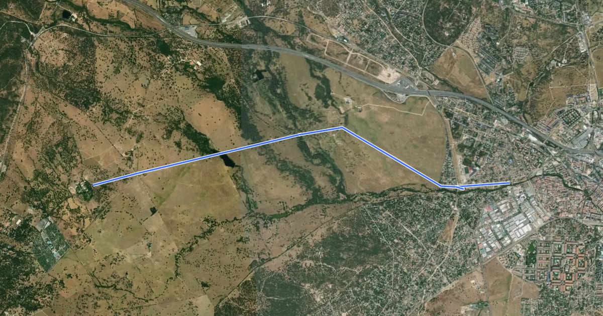 Маршрут Camino de las Ventas de El Escorial на спутниковом снимке