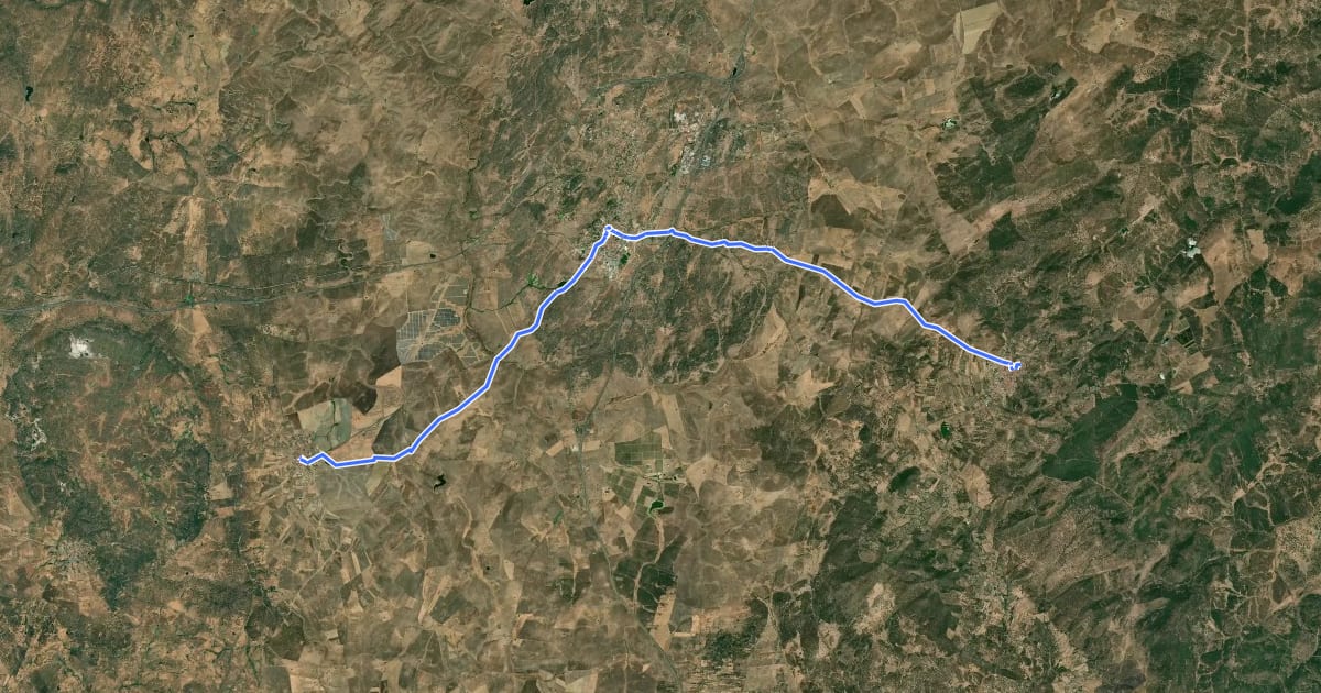 Маршрут Camino de los Descubridores - Etapa 3 на спутниковом снимке
