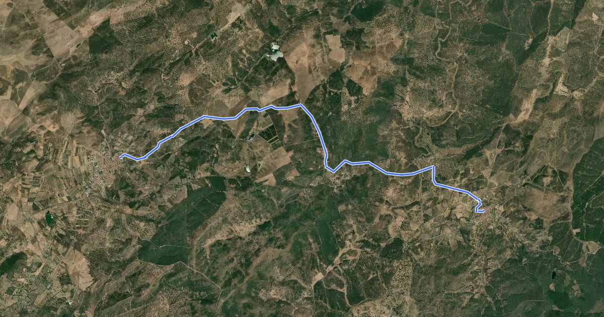 Маршрут Camino de los Descubridores - Etapa 4 на спутниковом снимке