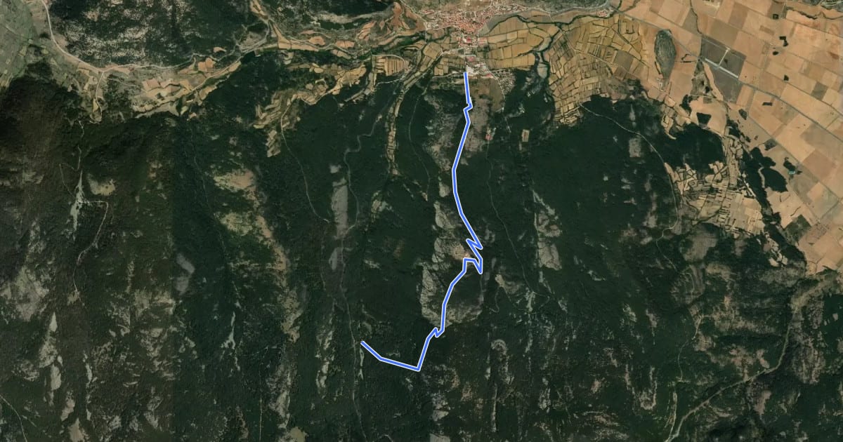 Маршрут Camino de los griegos на спутниковом снимке