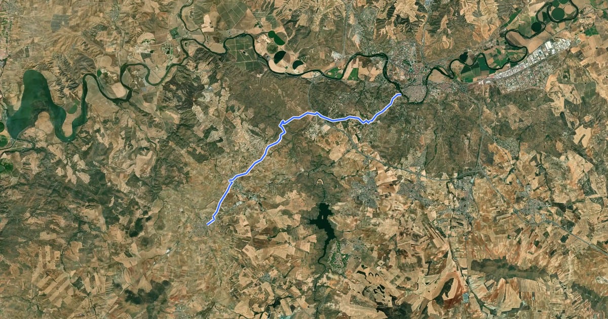 Маршрут Camino de los Montes de Toledo - Etapa 1 на спутниковом снимке