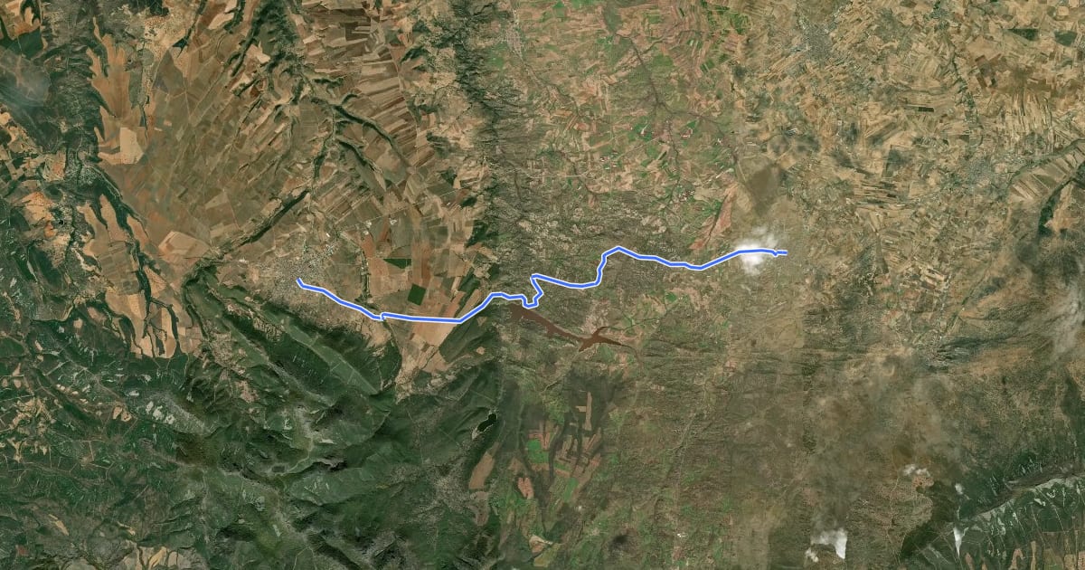 Маршрут Camino de los Montes de Toledo - Etapa 3 на спутниковом снимке