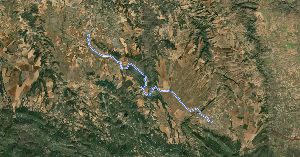 Маршрут Camino de los Montes de Toledo - Etapa 4 на спутниковом снимке