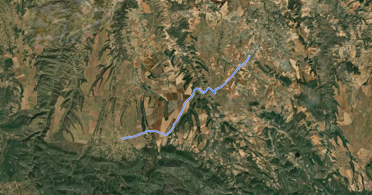 Маршрут Camino de los Montes de Toledo - Etapa 5 на спутниковом снимке