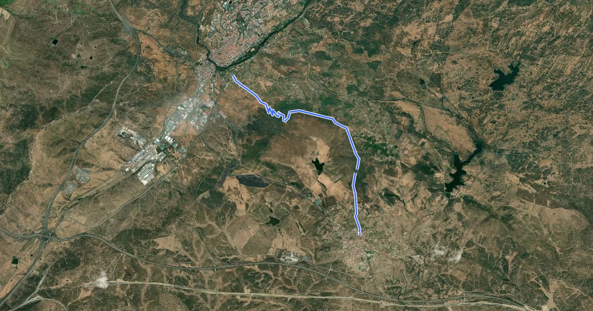 Маршрут Camino de Monfragüe - Etapa 1 на спутниковом снимке