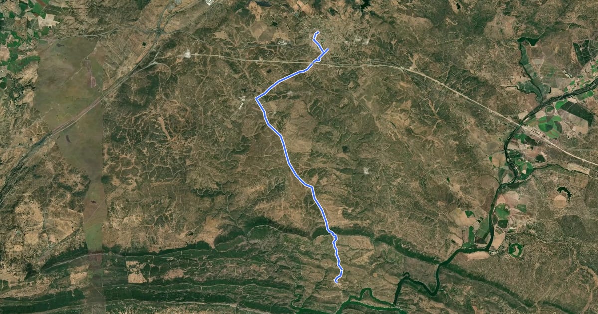 Маршрут Camino de Monfragüe - Etapa 2 на спутниковом снимке