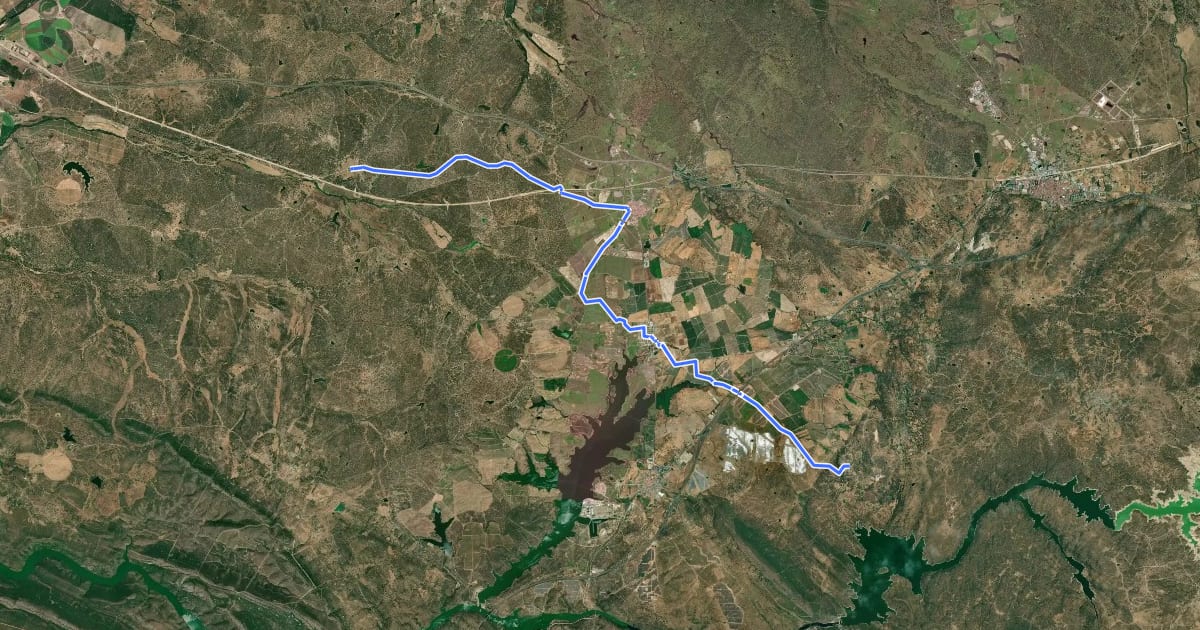 Маршрут Camino de Monfragüe - Etapa 4 на спутниковом снимке