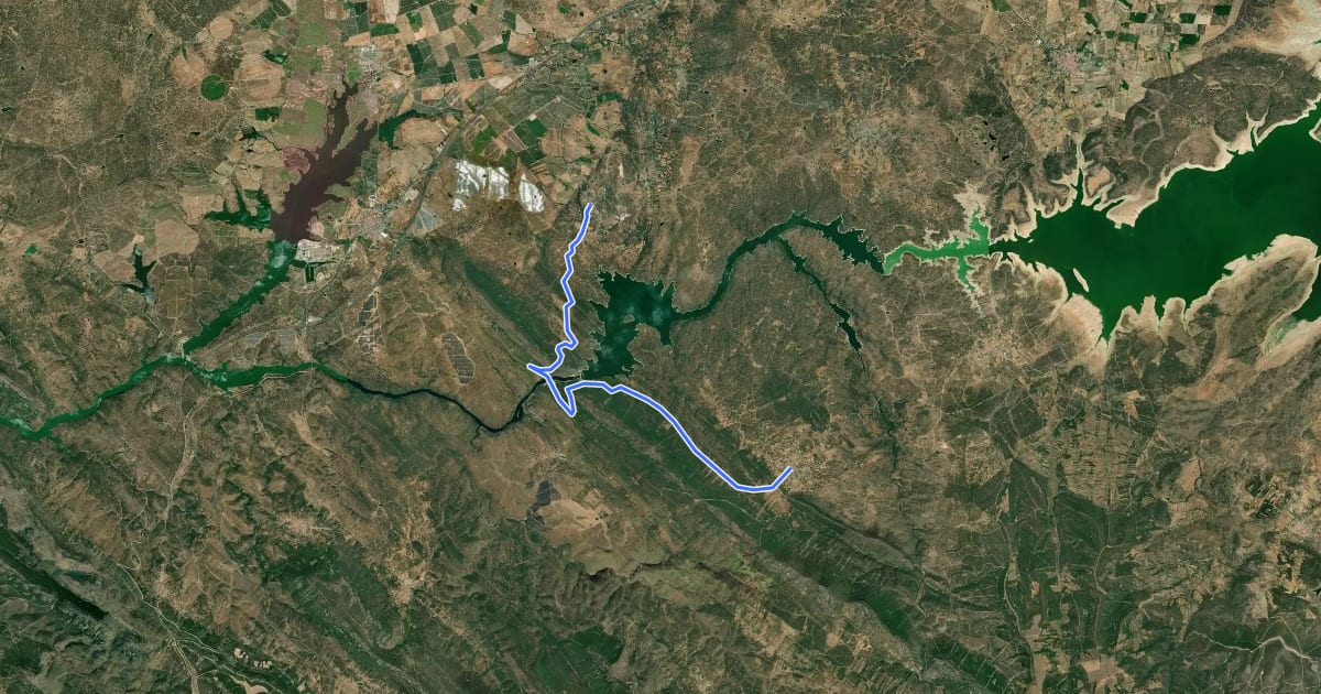 Маршрут Camino de Monfragüe - Etapa 5 на спутниковом снимке