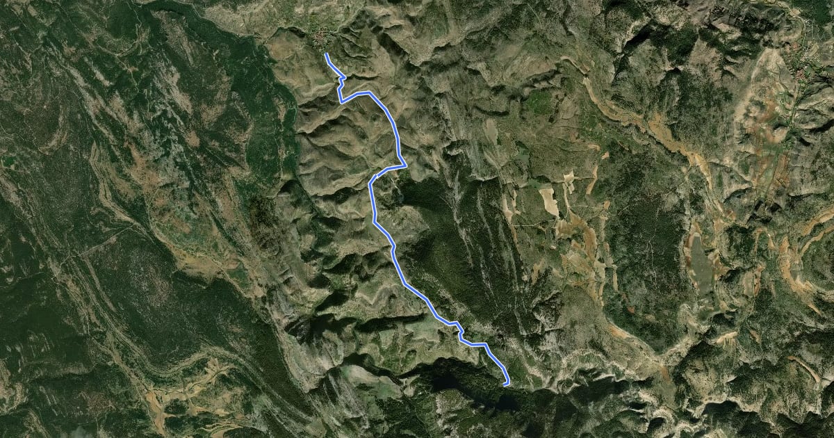 Маршрут Camino de Peralejos de las Truchas a la Herrería на спутниковом снимке