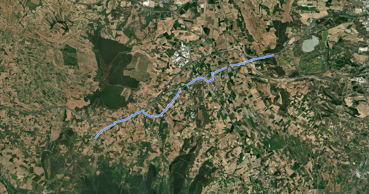 Маршрут Camino de Santiago на спутниковом снимке