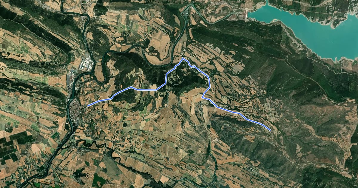 Маршрут Camino de Santiago на спутниковом снимке