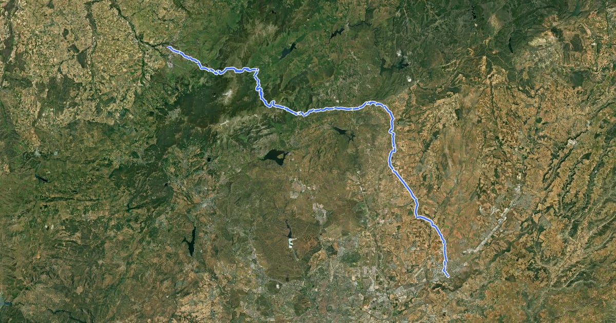 Маршрут Camino de Santiago Complutense на спутниковом снимке