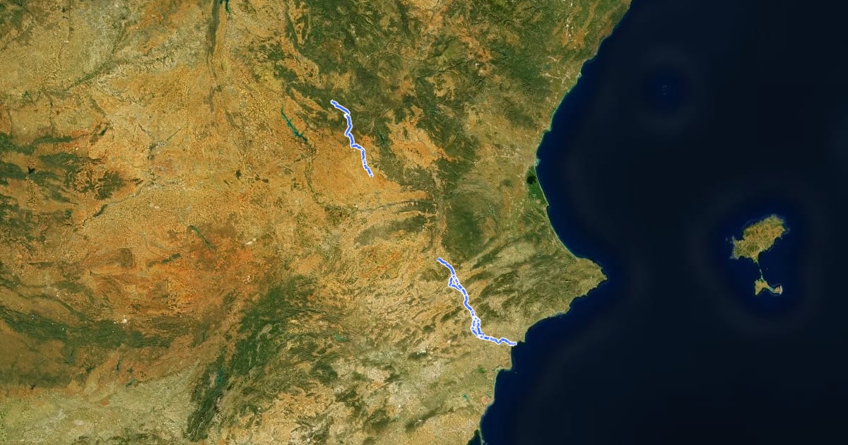 Маршрут Camino de Santiago de la Lana de Alicante на спутниковом снимке