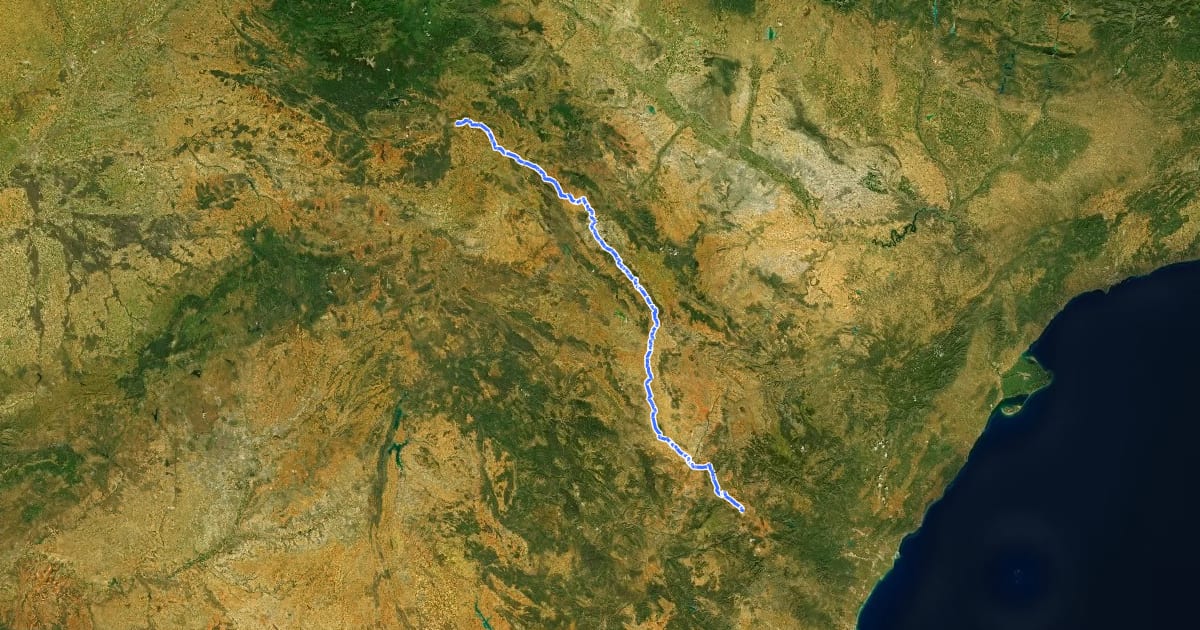 Маршрут Camino de Santiago de Sagunto на спутниковом снимке
