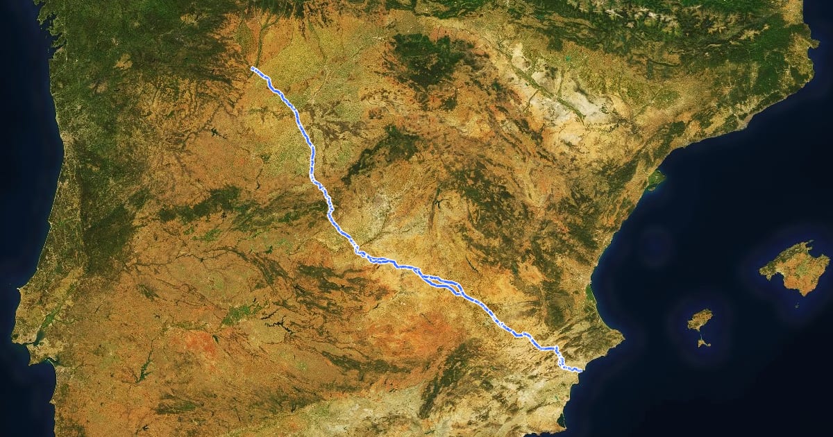 Маршрут Camino de Santiago del Sureste на спутниковом снимке