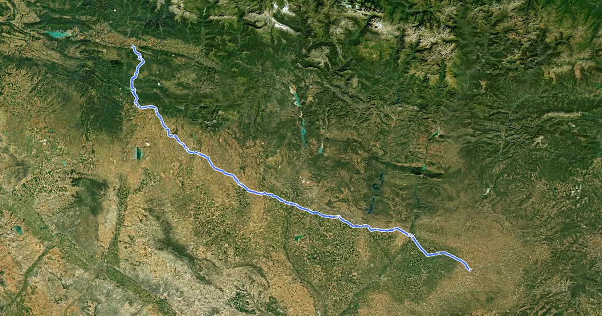 Маршрут Camino de Santiago por Huesca на спутниковом снимке