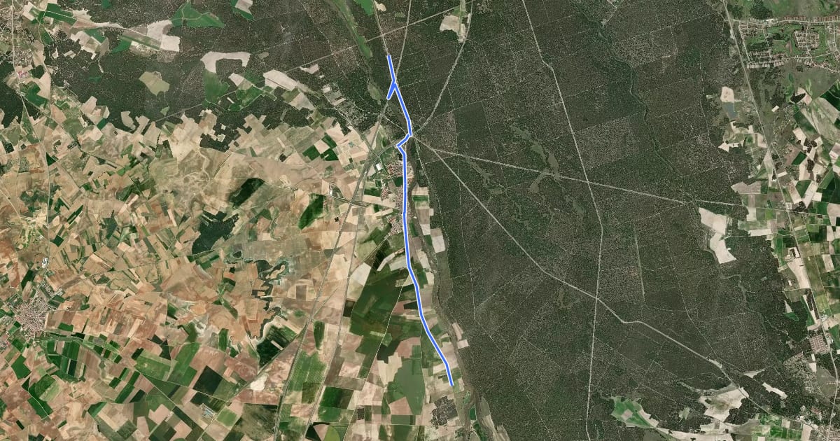 Маршрут Camino del Adaja на спутниковом снимке