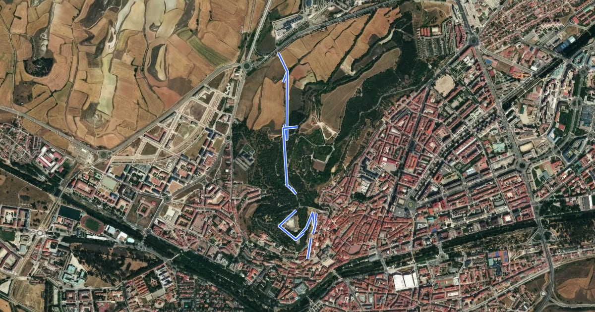 Маршрут Camino del Destierro del Cid alternativa Castillo на спутниковом снимке