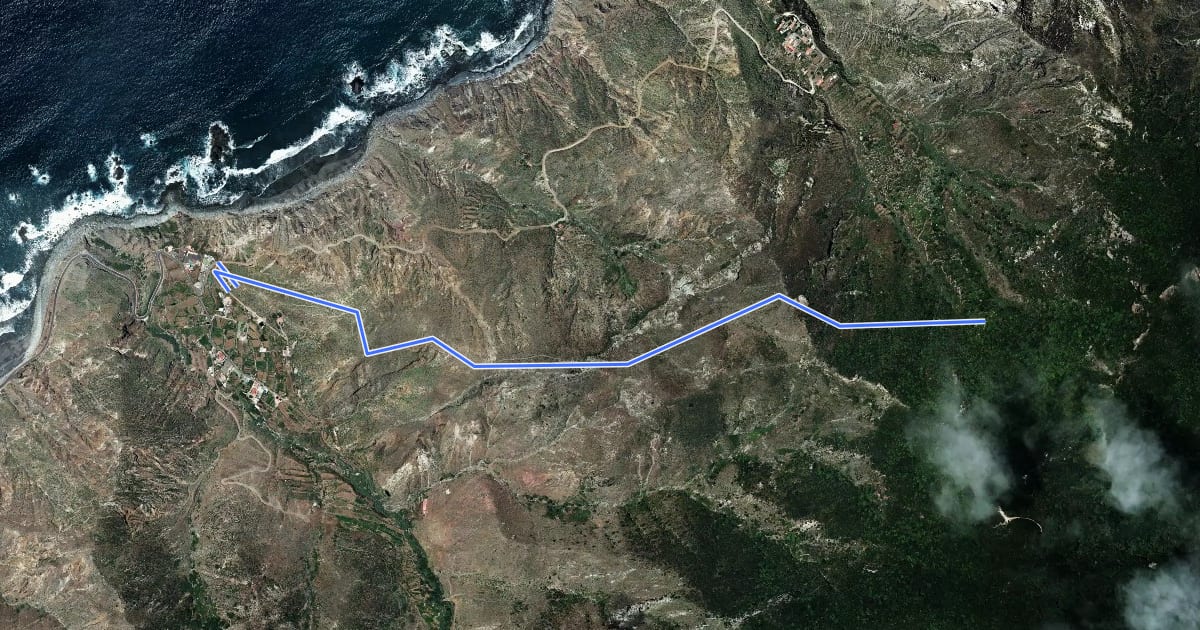 Маршрут Camino del Hediondo на спутниковом снимке