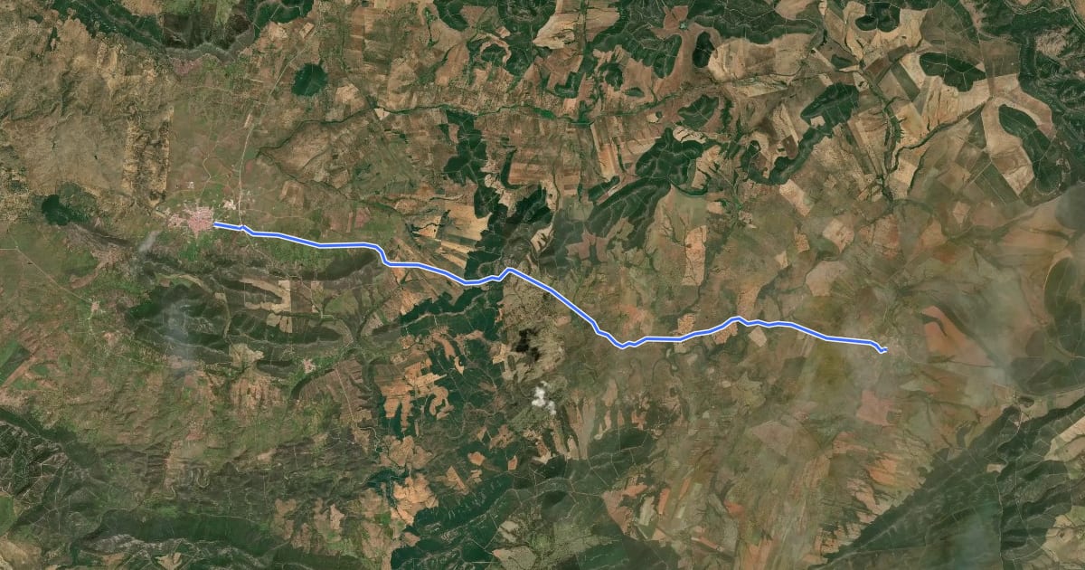 Маршрут Camino del Levante - Etapa 1 на спутниковом снимке