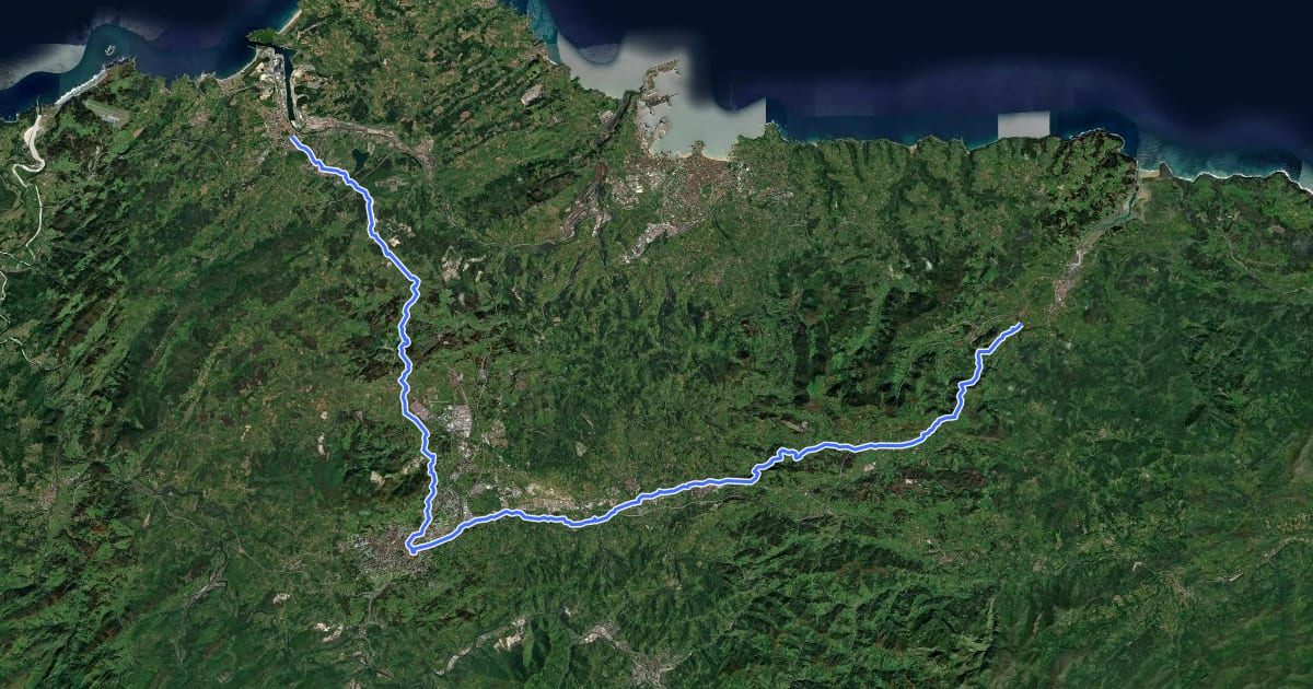 Маршрут Camino del Norte / Oviedo на спутниковом снимке