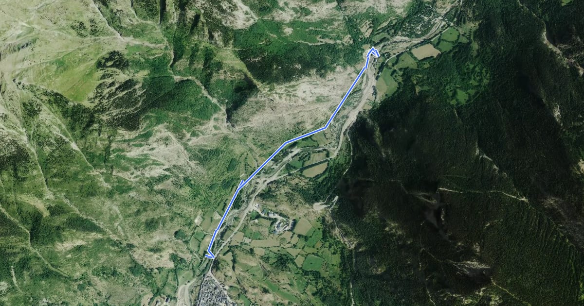 Маршрут Camino del Rigau на спутниковом снимке