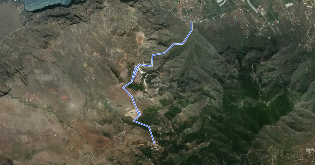 Маршрут Camino del Risco на спутниковом снимке