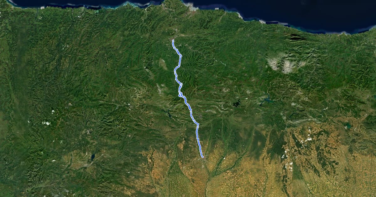 Маршрут Camino del Salvador на спутниковом снимке