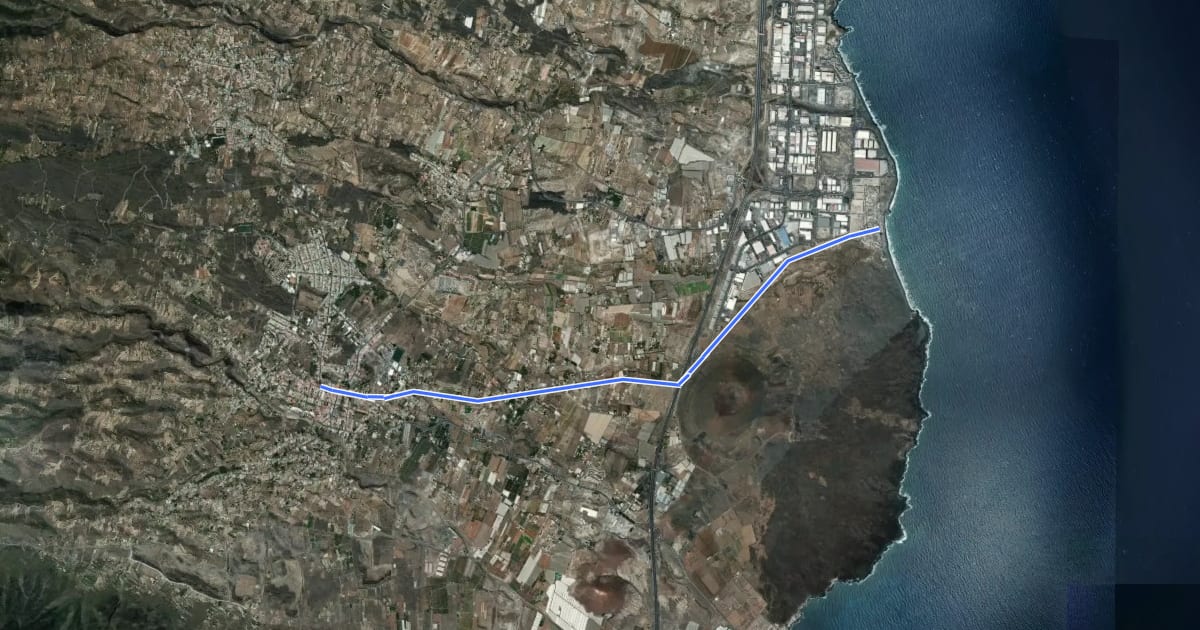 Маршрут Camino del Socorro на спутниковом снимке