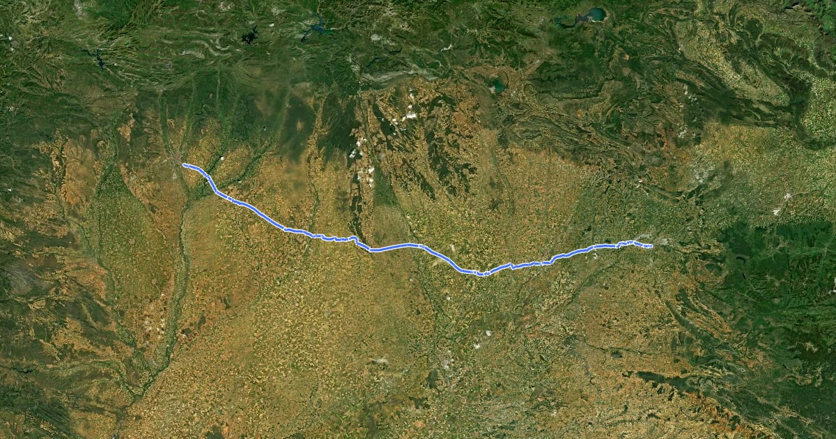 Маршрут Camino Francés - 04 Burgos a León на спутниковом снимке