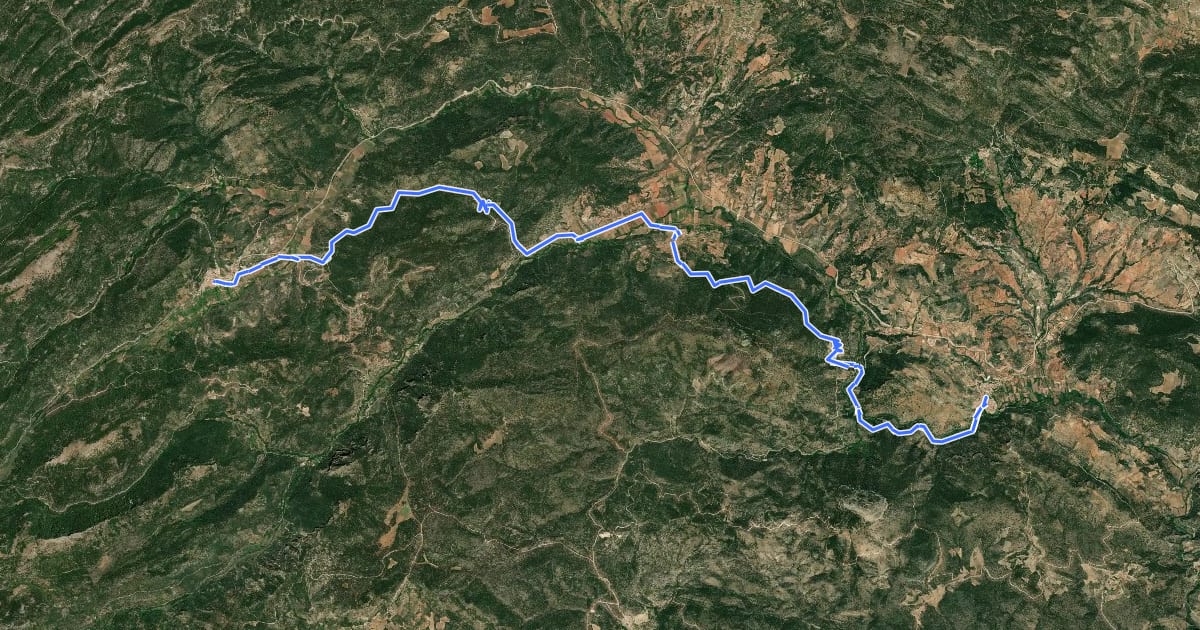 Маршрут Camino Histórico 1 Paterna-Bogarra на спутниковом снимке