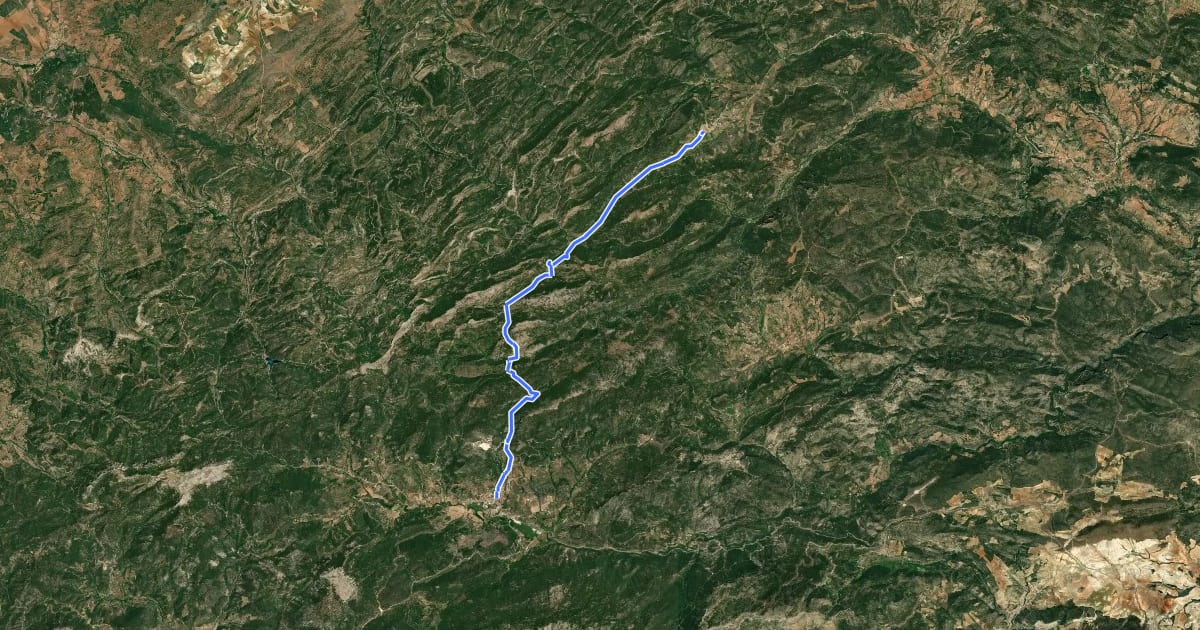 Маршрут Camino Histórico Paterna-Riópar на спутниковом снимке