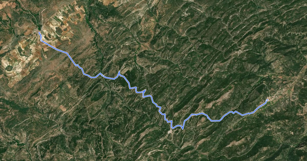Маршрут Camino Histórico Paterna-Vianos на спутниковом снимке