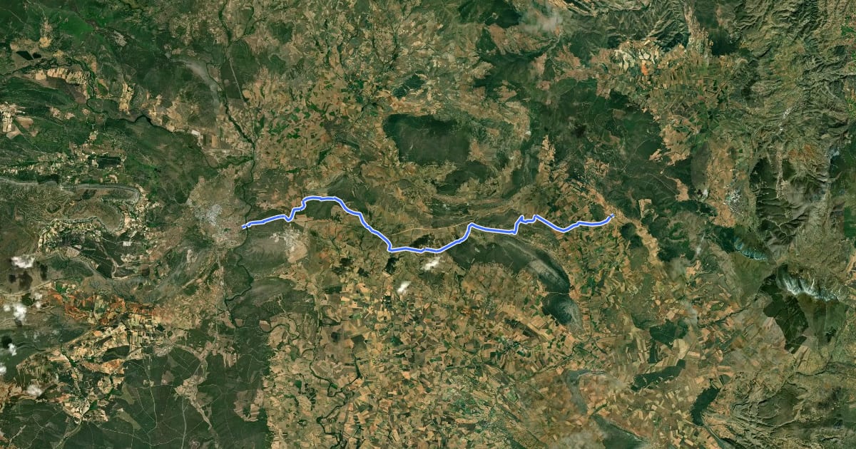 Маршрут Camino Jacobeo Castellano-Aragonés: Pozalmuro-Soria на спутниковом снимке