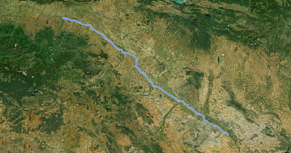 Маршрут Camino Jacobeo del Ebro на спутниковом снимке