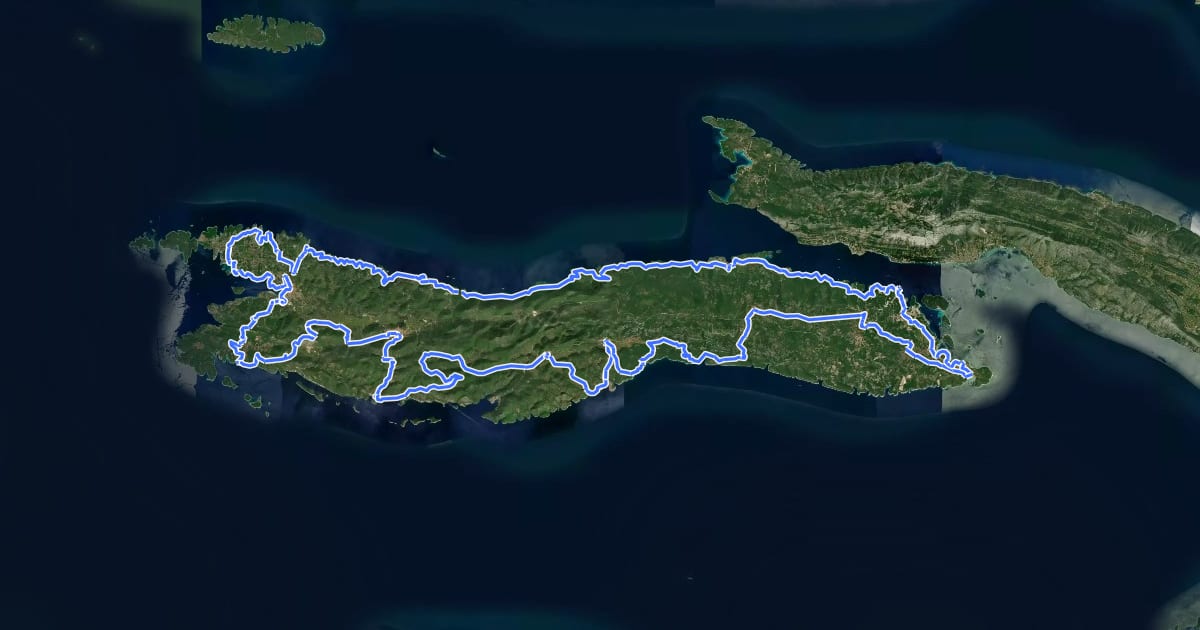 Маршрут Camino Korcula на спутниковом снимке