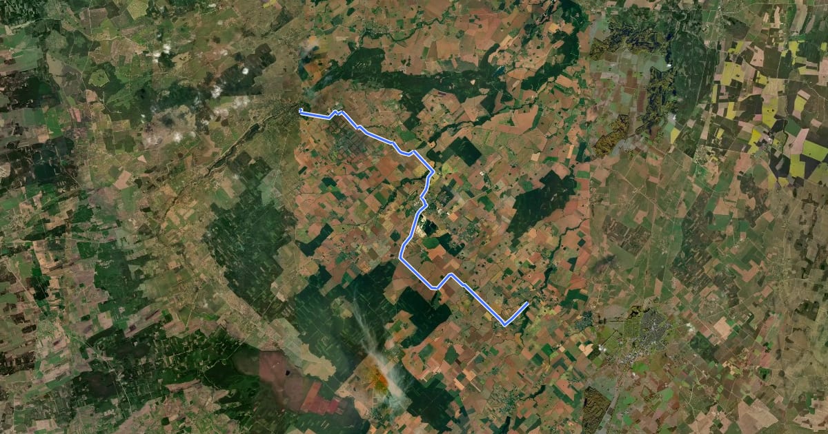 Маршрут Camino Lituano 1 etapas: Žagarė–Buivydžiai на спутниковом снимке
