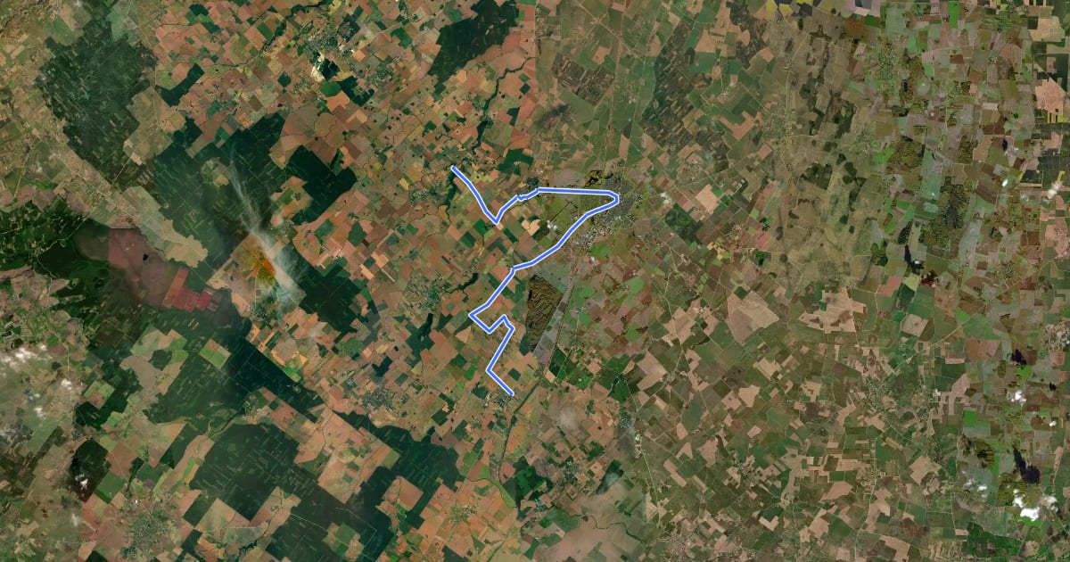 Маршрут Camino Lituano 2 etapas: Buivydžiai–Gataučiai на спутниковом снимке