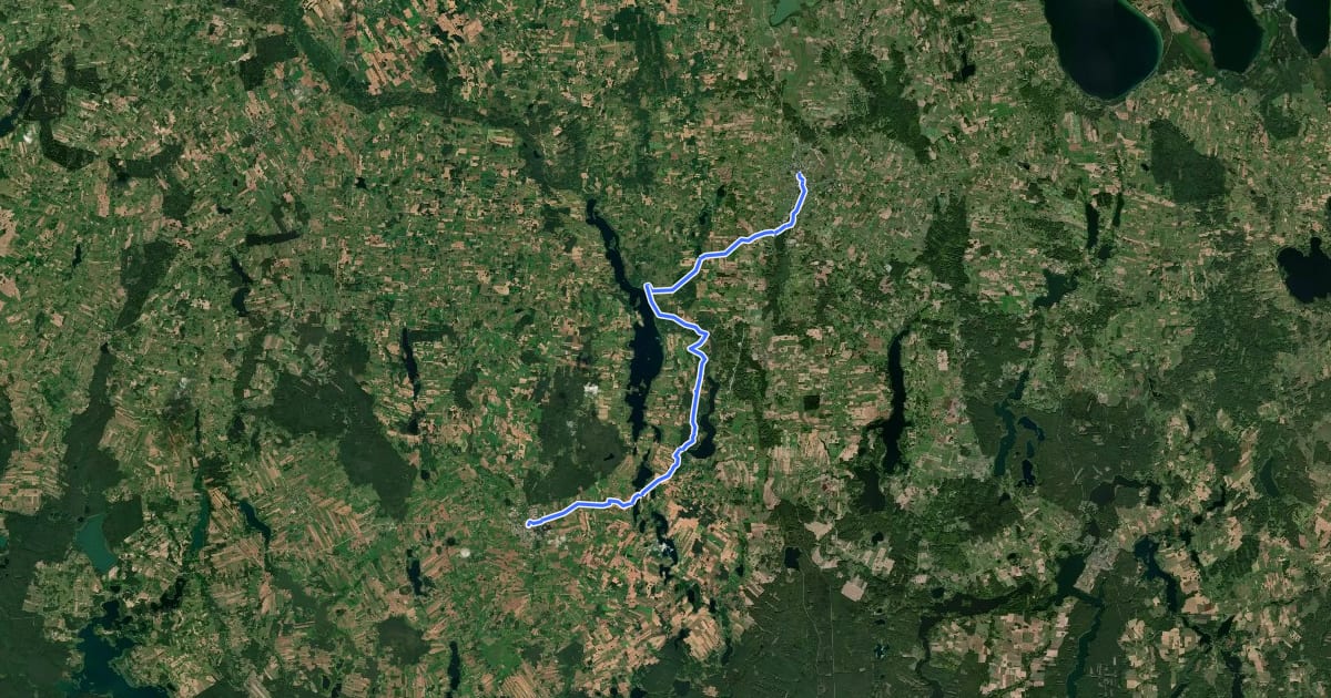 Маршрут Camino Lituano 21 etapas: Lazdijai–Seinai на спутниковом снимке