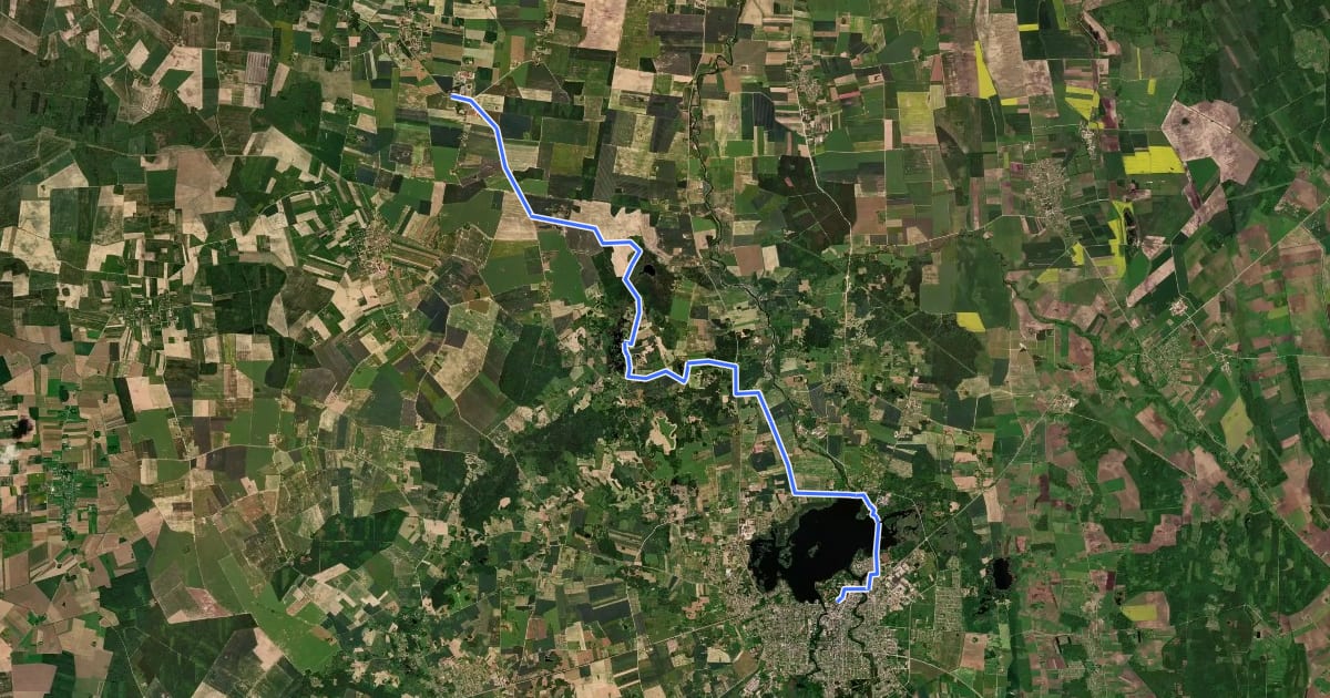 Маршрут Camino Lituano Aukštaitijos 2 etapai: Sodeliškiai - Biržai на спутниковом снимке