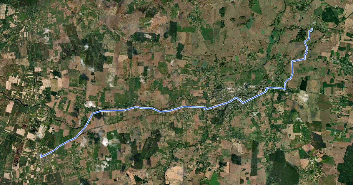 Маршрут Camino Lituano Aukštaitijos 4 etapai: Pajiešmeniai - Joniškėlis на спутниковом снимке