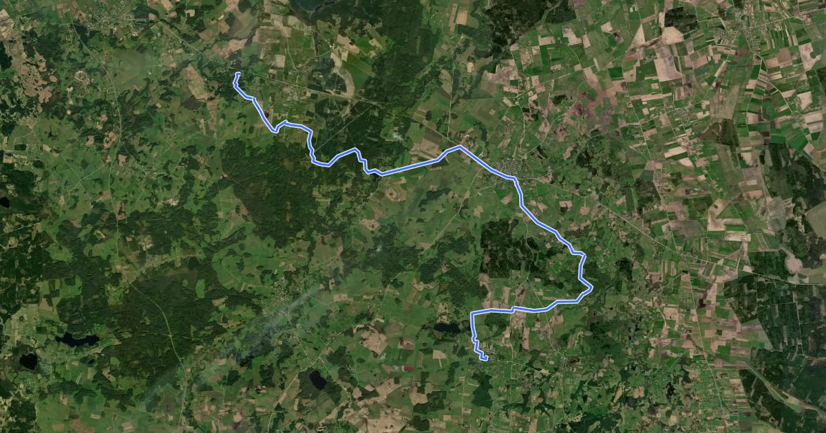 Маршрут Camino Lituano Žemaitija 2 etapai: Pakapiai - Viekšnaliai на спутниковом снимке
